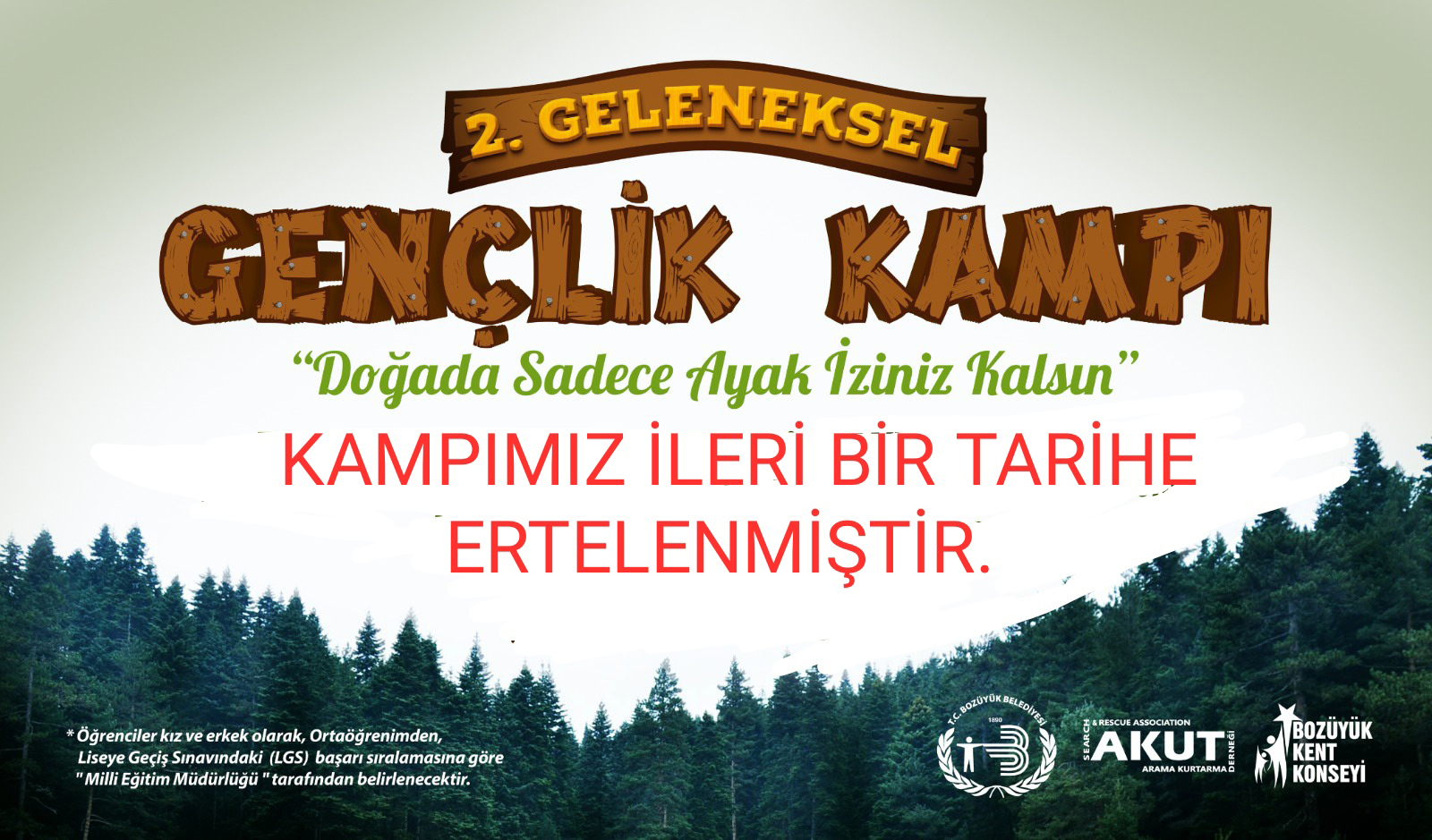 GENÇLİK KAMPI ERTELENDİ