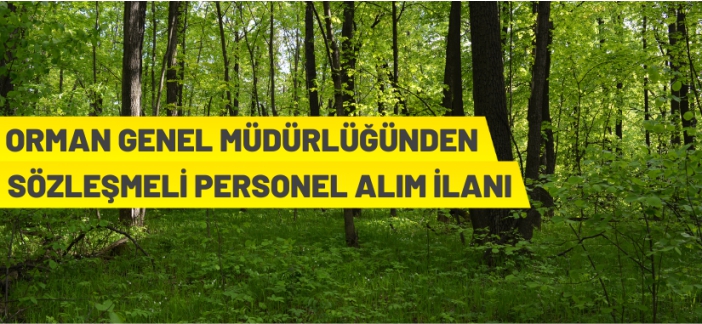 Orman Genel Müdürlüğü 1.833 Sözleşmeli Personel Alacak