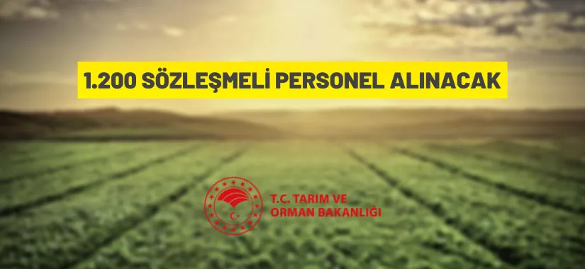 Tarım ve Orman Bakanlığı 1.200 Sözleşmeli Personel alacak